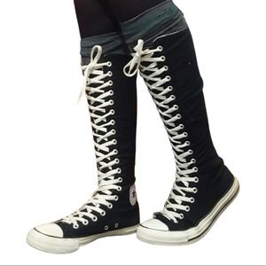 black converse knee high tops